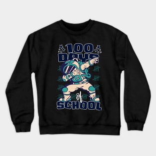 100 Days of school featuring an Astronaut Dabbing #6 Crewneck Sweatshirt